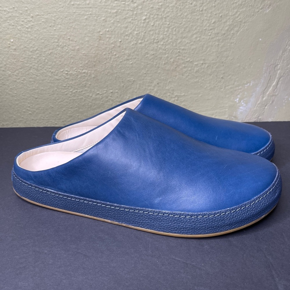 Olukai Hamani Leather Slipper Men's Size 12 Slip-On Comfort Shoes Blue 10541 New